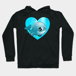 love baby blue whale Hoodie